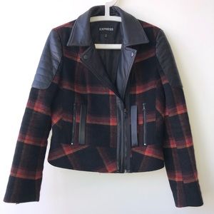 *SOLD* Express Vegan Leather Plaid Women’s Moto